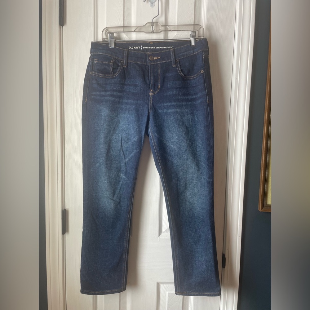 Old Navy Women's Dark Blue Boyfriend Jeans